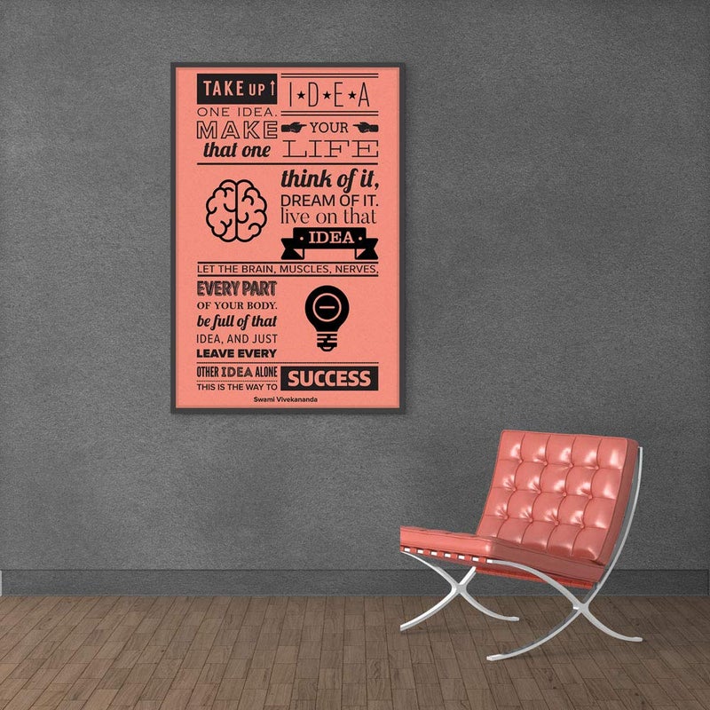 Inephos Swami Vivekananda Take Up One Idea Quote Poster | Inspirational Posters for Room (Size: 8 inch X 12 inch, Framed, Laminated Print) - Image 4