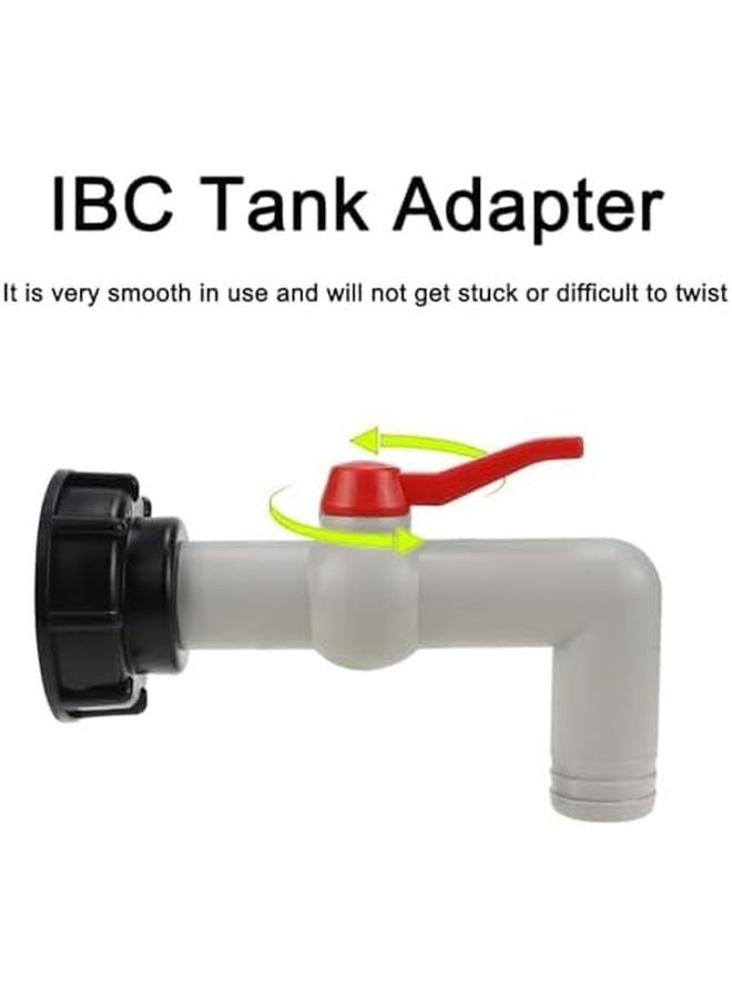 محول صهريج IBC بزاوية 90 درجة مقاس 3/4 بوصة مع صنبور وصمام موصلات سريعة لخرطوم الحديقة - Image 4