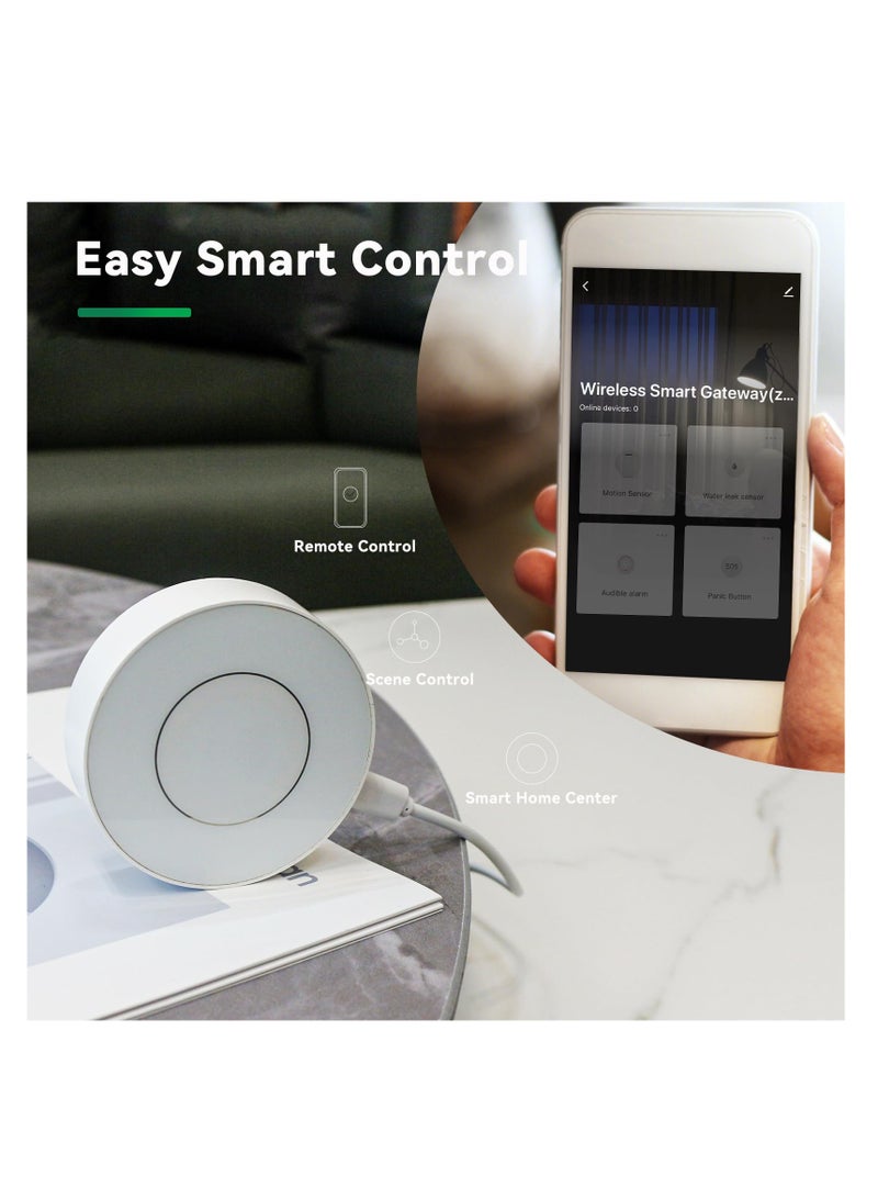 Smart Home Hub 3.0 for Zigbee Devices Compatible with Smart Life and Tuya App Multi-Device Control and Management Wired Gateway in White