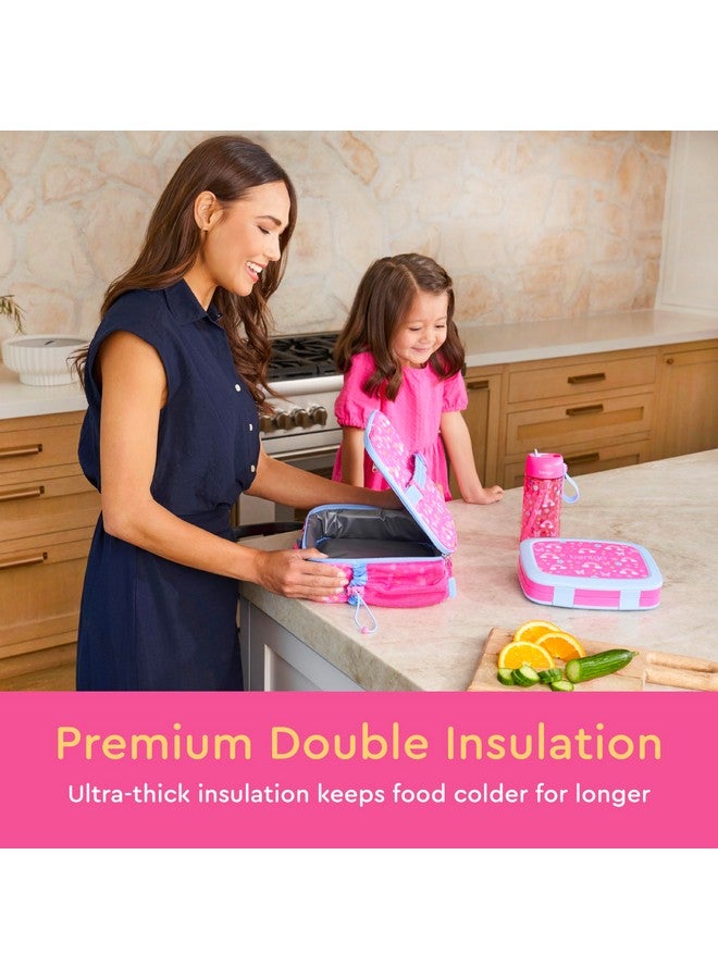 بنتجو حقيبة غداء Bentgo للأطفال - حقيبة غداء متينة مزدوجة العزل للأطفال من سن 3 سنوات فما فوق؛ تتسع لعلبة الغداء وزجاجة الماء والوجبات الخفيفة؛ قماش مقاوم للماء سهل التنظيف وجيوب متعددة بسحاب (قوس قزح وفراشات) - Image 2