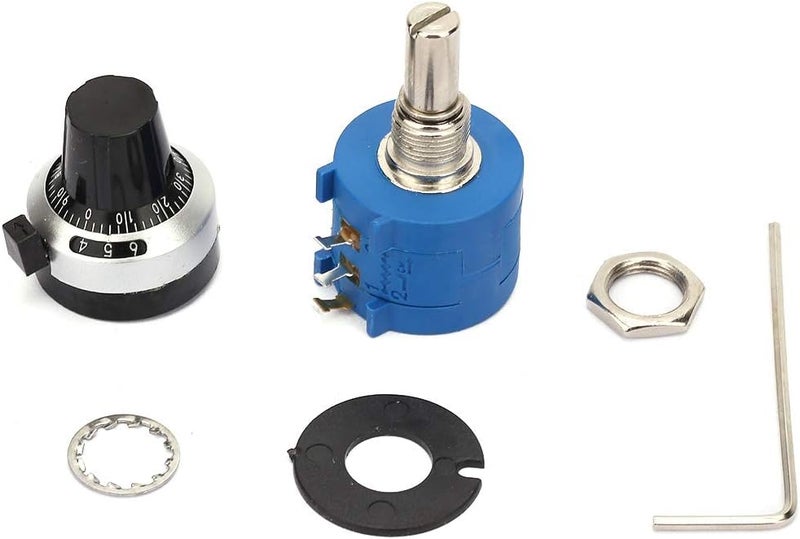 100Ohm Multi Turn Potentiometer, 2W Wirewound Precision Variable Resistor with Counting Dial, for Circuit Design, Testing, Repair, Electronic Instruments - Image 1