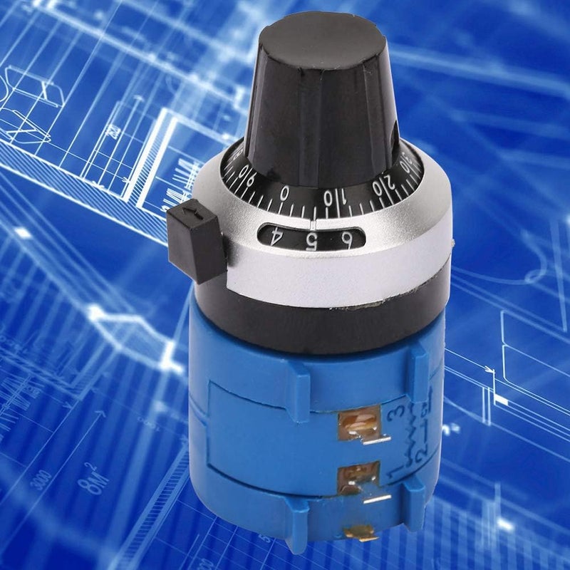 100Ohm Multi Turn Potentiometer, 2W Wirewound Precision Variable Resistor with Counting Dial, for Circuit Design, Testing, Repair, Electronic Instruments - Image 2