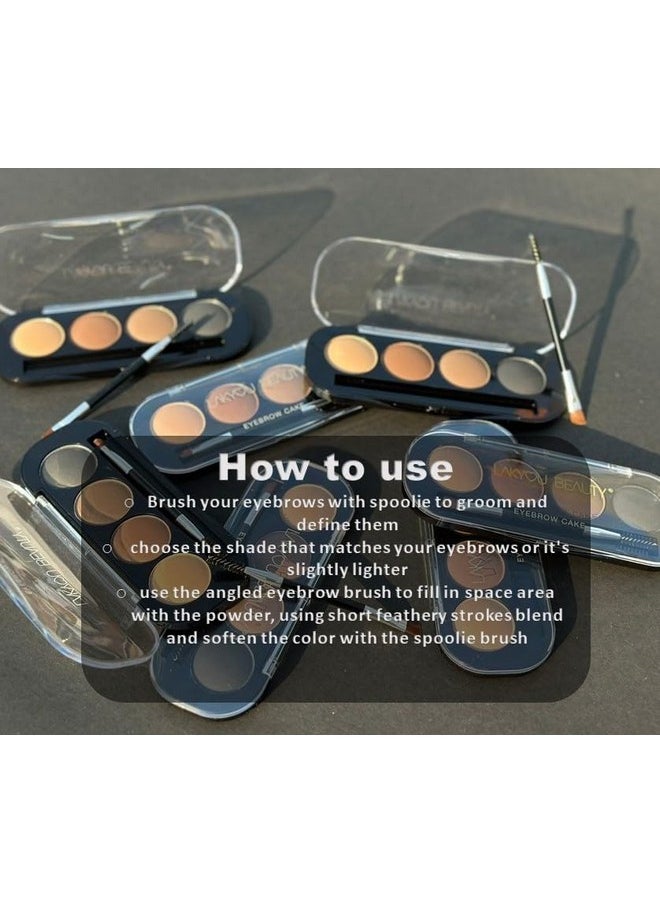 LAKYOU BEAUTY Eyebrow Cake(Enhancer) | Comes With 4 Natural Shades And A Dual Side Brush One Side Angel And A Spoolie | Wterproof | 16G  - Image 3