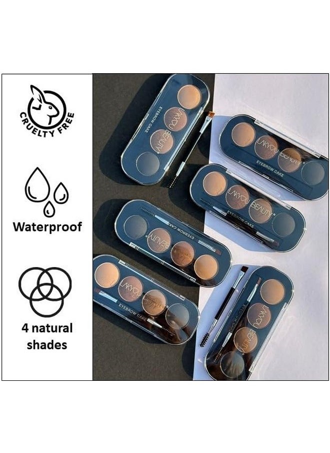 LAKYOU BEAUTY Eyebrow Cake(Enhancer) | Comes With 4 Natural Shades And A Dual Side Brush One Side Angel And A Spoolie | Wterproof | 16G  - Image 4