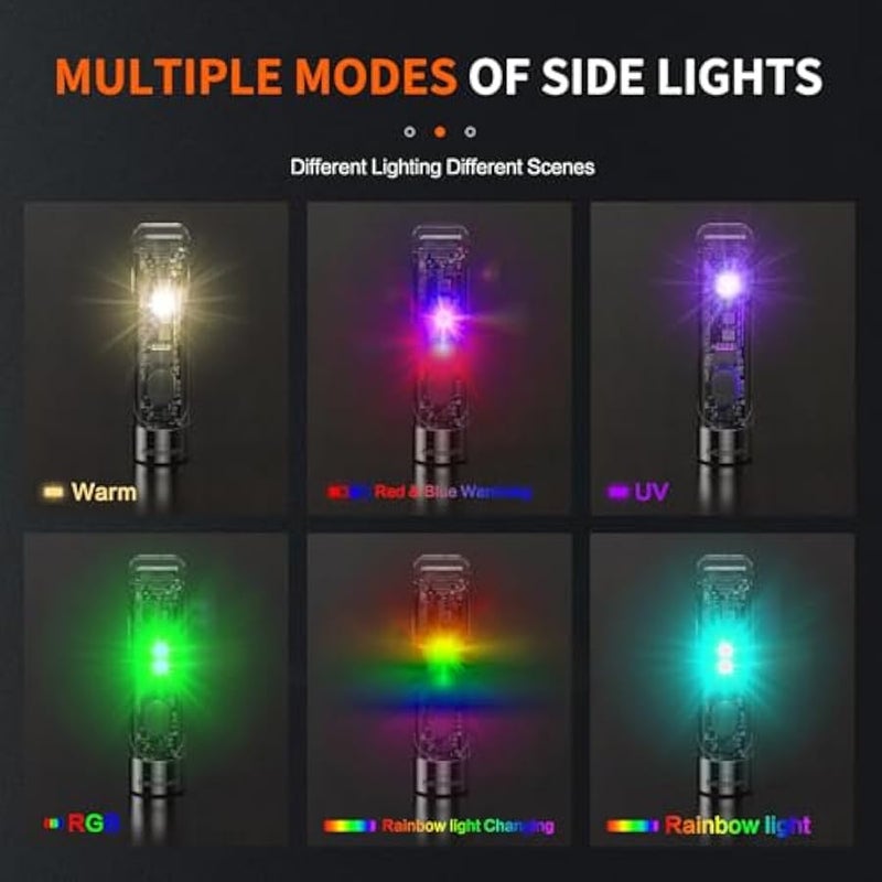 K11 EDC Flashlight，400 Lumen with Sidelight Handheld Flashlights USB C Rechargeable Pocket Light Mini Keychain Flashlight,for Daily Using,Backpacking,Camping and Hiking - Image 5