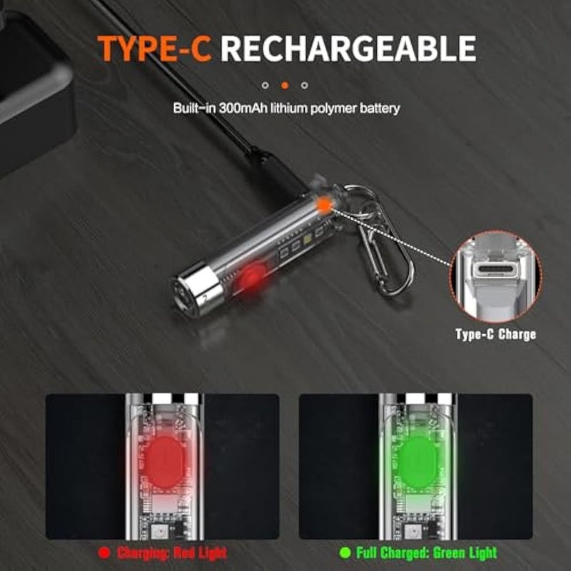 K11 EDC Flashlight，400 Lumen with Sidelight Handheld Flashlights USB C Rechargeable Pocket Light Mini Keychain Flashlight,for Daily Using,Backpacking,Camping and Hiking - Image 4