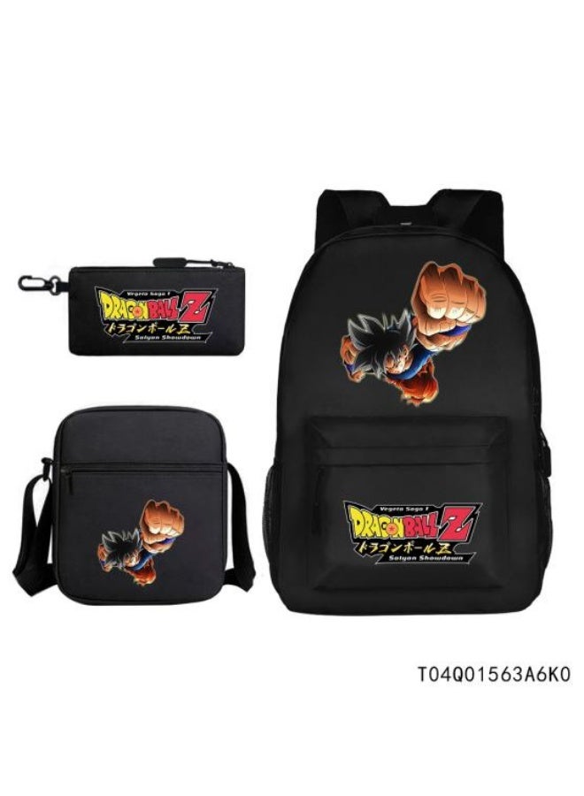 All-match animation-style backpack three-piece set, fully functional, worry-free travel storage - 96  - Image 1