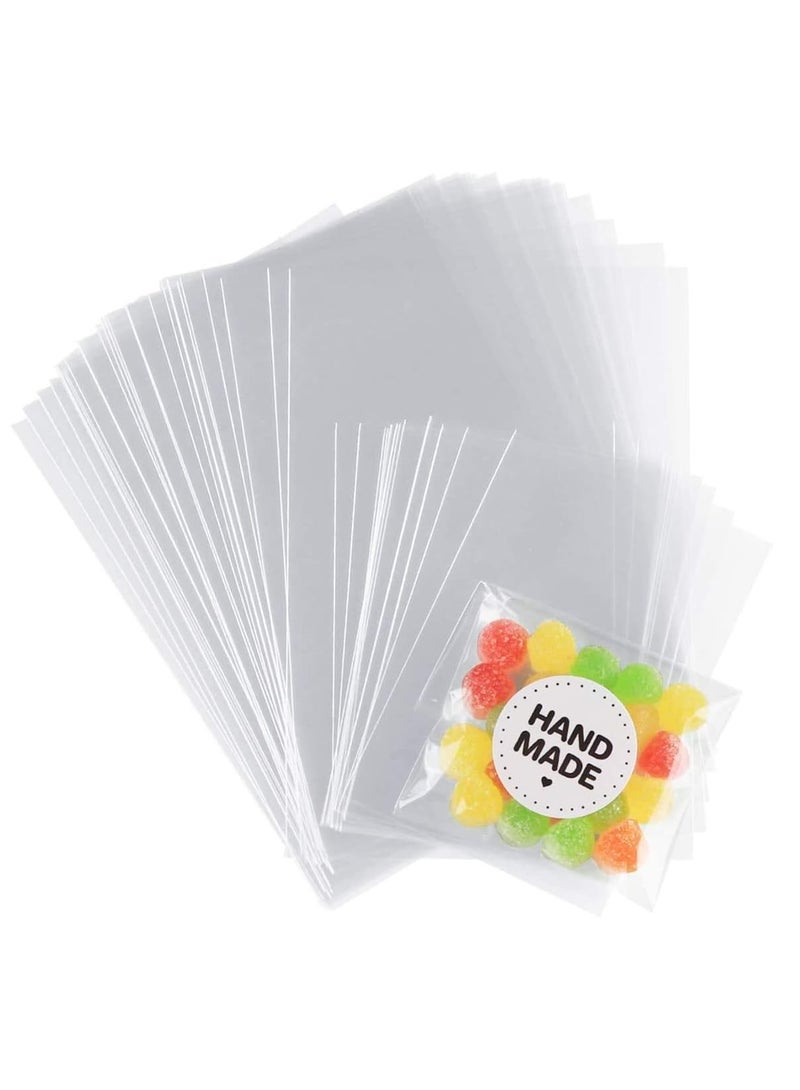 MARKQ [200 Piece] 6 x 9 inches Clear Treat Bags - Plastic Cellophane Flat Bags for Popcorn, Soap, Candle, Birthday Party Favor Bags - Image 1