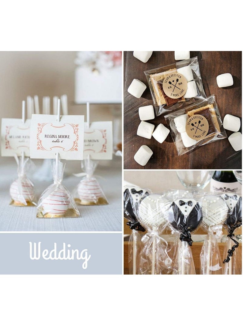 MARKQ [200 Piece] 6 x 9 inches Clear Treat Bags - Plastic Cellophane Flat Bags for Popcorn, Soap, Candle, Birthday Party Favor Bags - Image 3