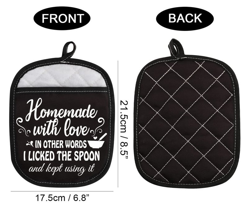 WCGXKO Novelty Pot Holder for Cooking Baking Homemade with Lover in Other Words I Licked The Spoon and Kept Using It (Kept Using it) - Image 2