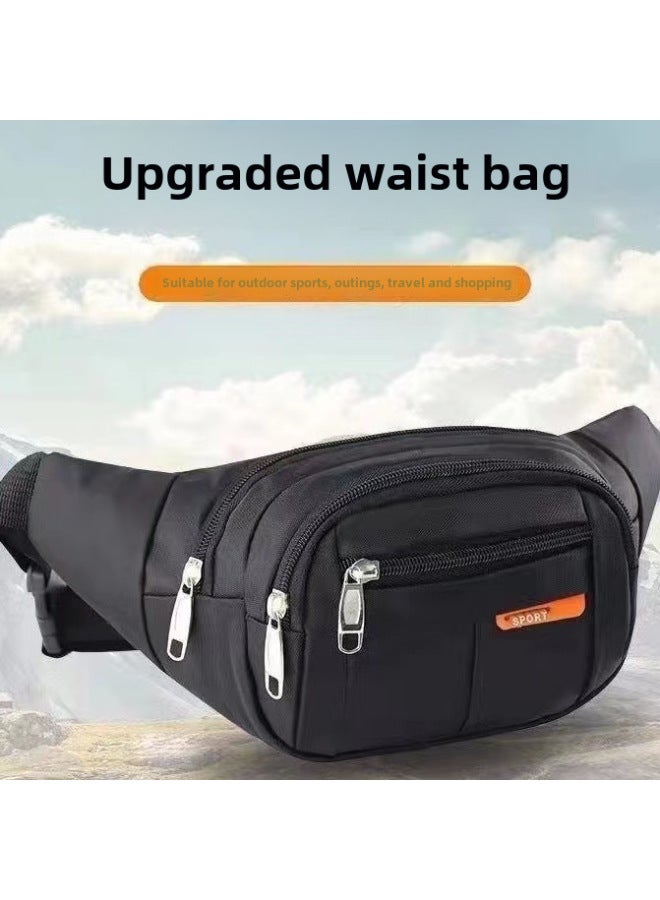 Generic Waterproof Waist Bag Men's And Women's Large Capacity Multi-functional Cashier Wallet Mobile Phone Waist Bag Wear-resistant Outdoor Sports Waist Bag-Color:Purple  - Image 2