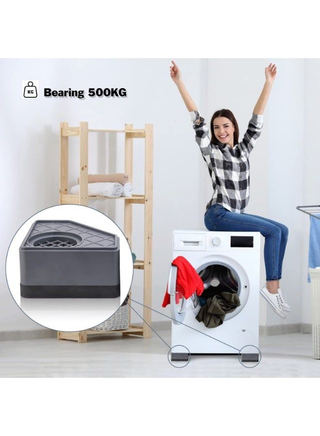 سكينة 4 قطع من وسادات الغسالة المضادة للاهتزاز، وسادات مانعة للانزلاق وممتصة للصدمات ومانعة للضوضاء، ومثبت أقدام الغسالة والمجفف، وسادات حماية أرضية الأثاث (رمادي) - Image 5