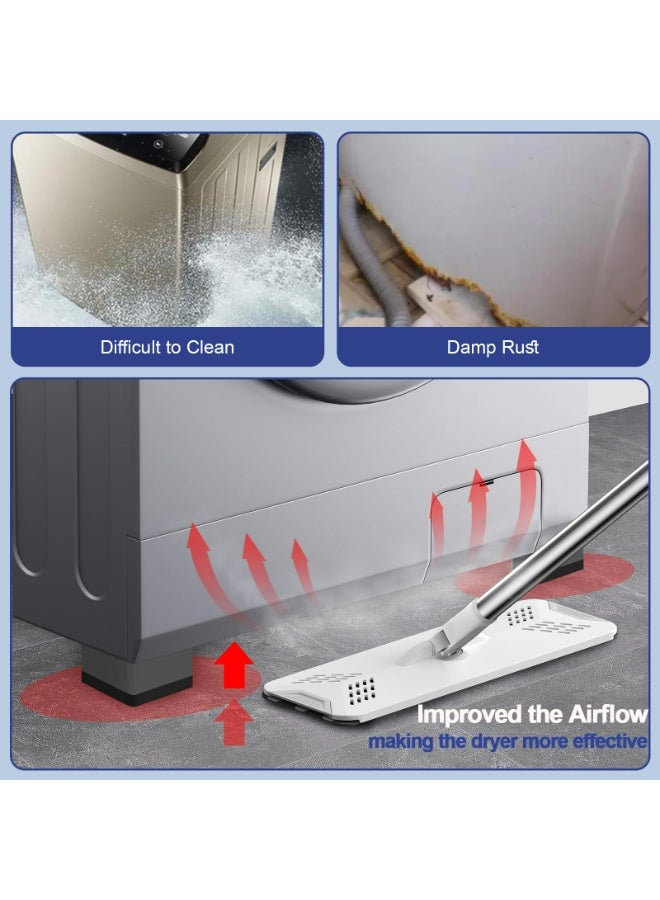 سكينة 4 قطع من وسادات الغسالة المضادة للاهتزاز، وسادات مانعة للانزلاق وممتصة للصدمات ومانعة للضوضاء، ومثبت أقدام الغسالة والمجفف، وسادات حماية أرضية الأثاث (رمادي) - Image 2