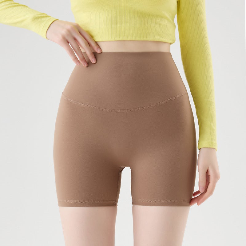 Lycra Yoga Shorts Three-Point High-Waist Nude Tummy Control Quick-Dry Shorts Running Fitness Training Women Summer Lulu Sports - Image 1