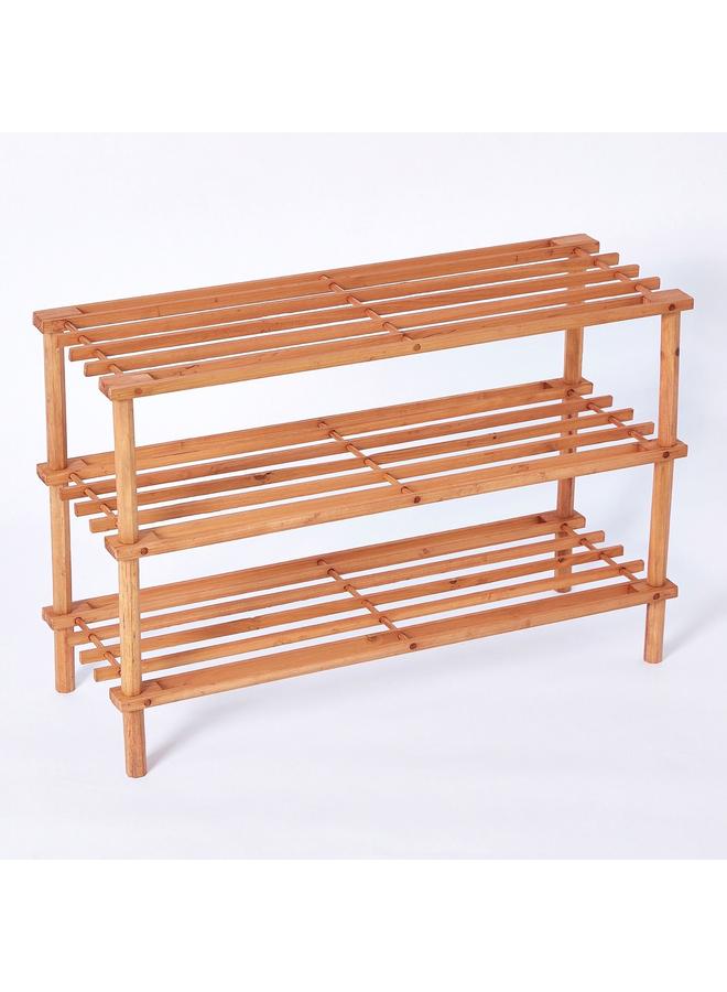 Home Box 3 Tier Wooden Shoe Rack - Image 5