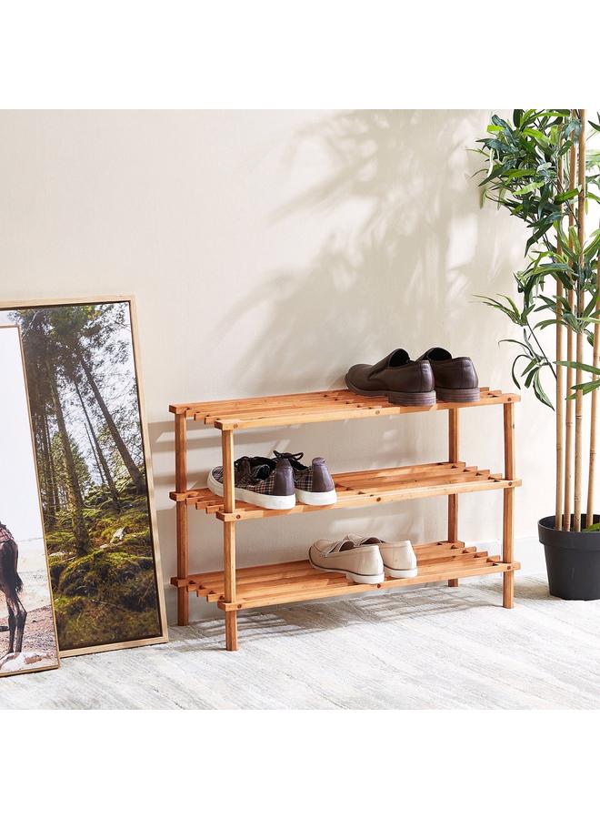 Home Box 3 Tier Wooden Shoe Rack - Image 4