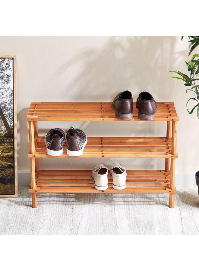 Home Box 3 Tier Wooden Shoe Rack - Image 2