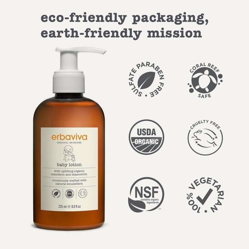 erbaviva Organic Baby Lotion, 8 Fl Oz - Image 3