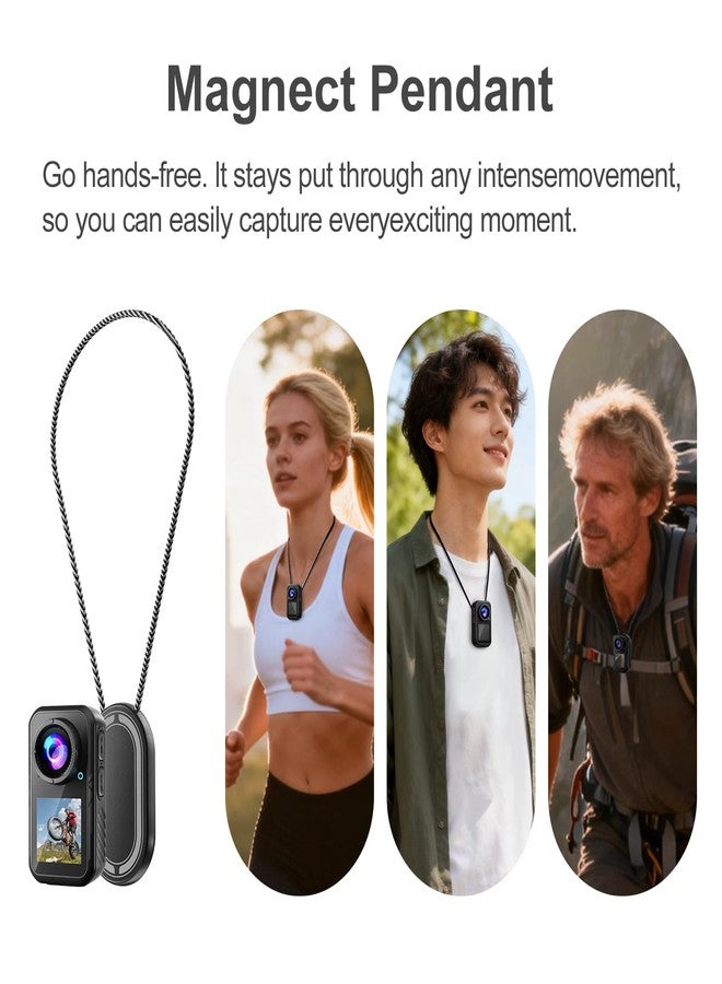 NUISK 4K Mini Action Camera, EIS Stabilization, 130° Wide Angle, Dual Touchscreen, Pre-Record, Waterproof for Vlogging, Outdoor Adventures(Black,64GB) - Image 5