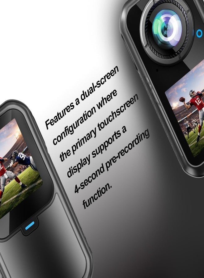 NUISK 4K Mini Action Camera, EIS Stabilization, 130° Wide Angle, Dual Touchscreen, Pre-Record, Waterproof for Vlogging, Outdoor Adventures(Black,64GB) - Image 2