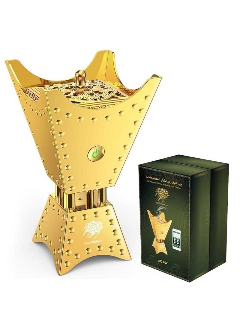 Oud Bakhoan - Bakhoor Arabic Electric Metal Incense Oud Burner with Full Quran Muslim Speaker Remote and App Control - Image 1