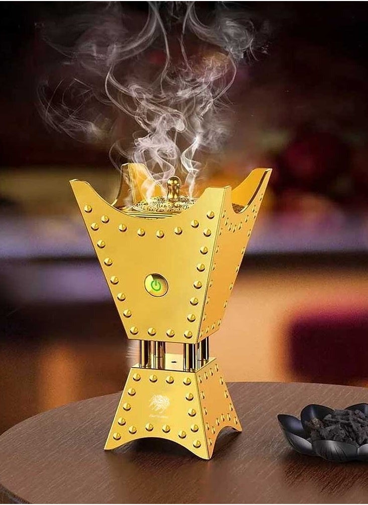 Oud Bakhoan - Bakhoor Arabic Electric Metal Incense Oud Burner with Full Quran Muslim Speaker Remote and App Control - Image 1