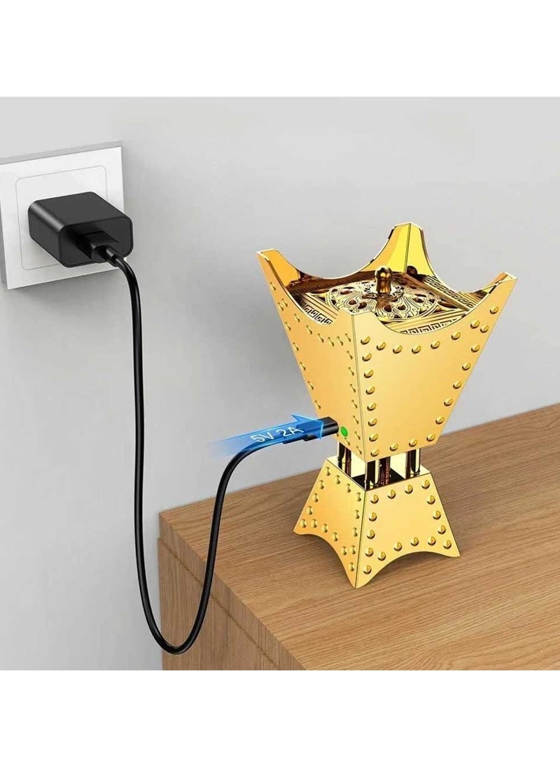 Oud Bakhoan - Bakhoor Arabic Electric Metal Incense Oud Burner with Full Quran Muslim Speaker Remote and App Control - Image 1