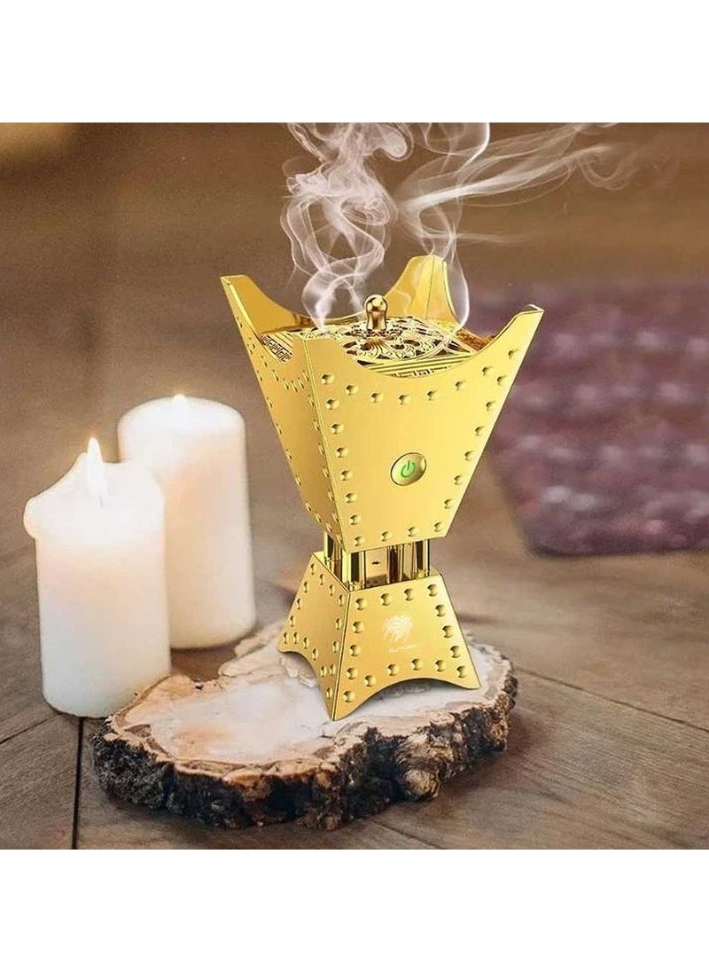 Oud Bakhoan - Bakhoor Arabic Electric Metal Incense Oud Burner with Full Quran Muslim Speaker Remote and App Control - Image 1