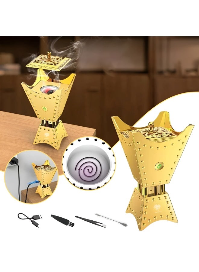 Oud Bakhoan Bakhoor Arabic Electric Metal Incense Oud Burner with Full Quran Muslim Speaker Remote and App Control - Image 3