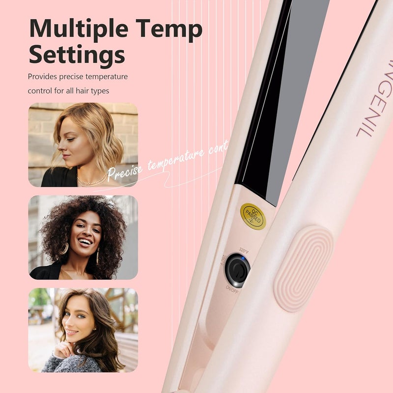 ANGENIL Ultra Mini Hair Straightener Flat Iron for Short Hair, 0.7 Inch Ceramic Dual Voltage Hair Straightener, Small Flat Iron Edges with Silicone Heat Resistant, Fast Heating (280℉- 320℉ -380℉) - Image 5