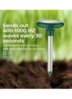 Excefore Solar Powered Sonic Mole Deterrent 360 cat Repeller Outdoor mole Remover, Snake Repellent for Yard Squirrel Repellent, Vole Repellent, Groundhog Repellent,Getting rid of Ground Moles  - Image 4