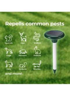 Excefore Solar Powered Sonic Mole Deterrent 360 cat Repeller Outdoor mole Remover, Snake Repellent for Yard Squirrel Repellent, Vole Repellent, Groundhog Repellent,Getting rid of Ground Moles  - Image 2