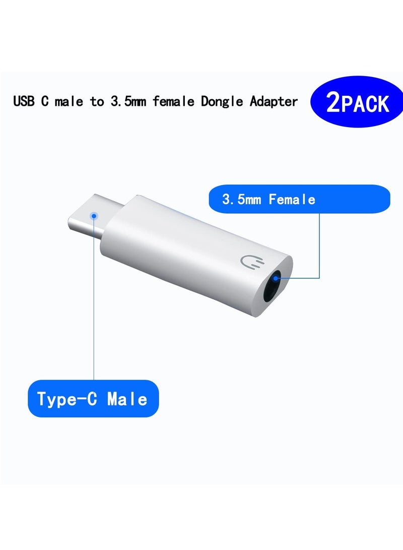 KASTWAVE USB C to 3.5mm Audio Headphone Jack Adapter, 2 Pack Type C Aux DAC Earphone Stereo Mic HiFi Right Angle Dongle Compatible with iPad Mini 6 / iPad Pro Air 4 / Samsung S21 Ultra / S20 Tab S7 - Image 5