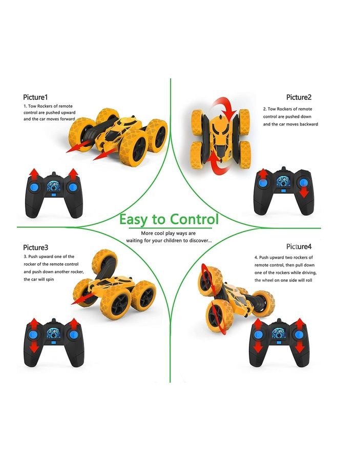 NIBEMINENT RC Stunt Car Toy yellow 17x16x7.5cm - Image 3