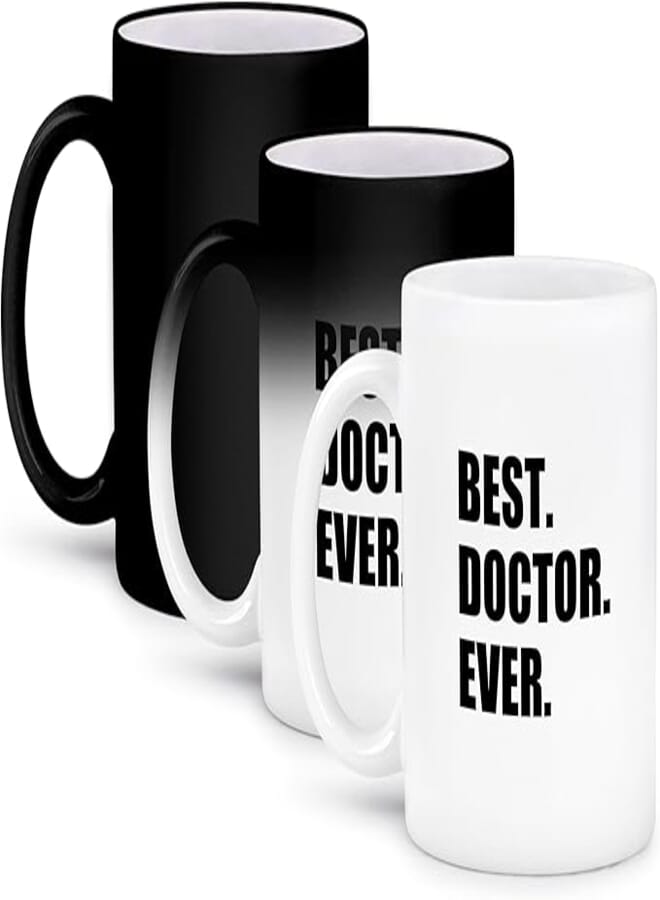 3dRose Mug_179775_3 Best Doctor Ever-Fun Job Pride Gift for GPS Specialist DRS and PhDs, Ceramic, Black/White