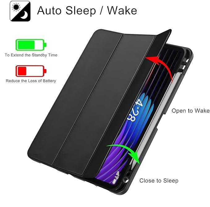 ProElite Cover for Xiaomi Mi Pad 7/7 Pro 11.2 inch Cover, Soft Flexible Flip Case Cover with Pen Holder for Xiaomi Pad 7/7 Pro 11.2 inch, Support Auto Sleep Wake, [Recoil Series] - Hot Pink - Image 2