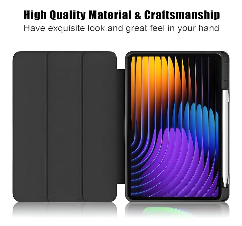 ProElite Cover for Xiaomi Mi Pad 7/7 Pro 11.2 inch Cover, Soft Flexible Flip Case Cover with Pen Holder for Xiaomi Pad 7/7 Pro 11.2 inch, Support Auto Sleep Wake, [Recoil Series] - Hot Pink - Image 4