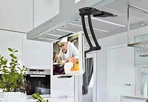 HOLD UP 3-in-1 Professional & Elegant 360? Universal Compatible Tablet & Phone Mount with Wall Mount, Desktop Stand & Under Cabinet Modes and Ultra Adjusting Abilities (Black) - Image 3