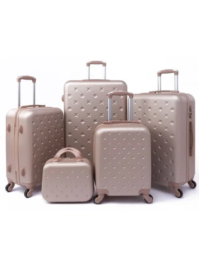 LIMRA Travel bags consisting of 5 luggage bags with a solid and strong design, size 28"24"20"16"12"inches gold