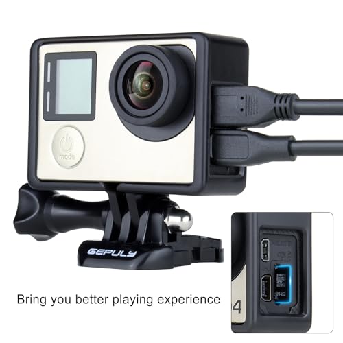 GEPULY Frame Mount Protective Housing Case with Bracket Accessories and Lens Cap for GoPro Hero 3, Hero3+, Hero 4 Black Silver Cameras - Image 3