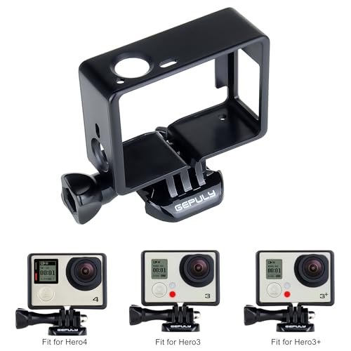 GEPULY Frame Mount Protective Housing Case with Bracket Accessories and Lens Cap for GoPro Hero 3, Hero3+, Hero 4 Black Silver Cameras - Image 5