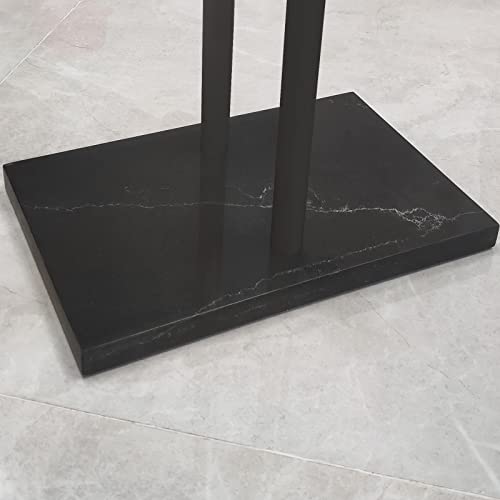 EADOT 40 Inch Freestanding Towel Rack for Bathroom Floor Double-T Shape Bath Sheet Holder with Marble Design Base Standing Towel bar Next to Tub or Shower Towel Holder Stand SUS304 Matte Black - Image 3