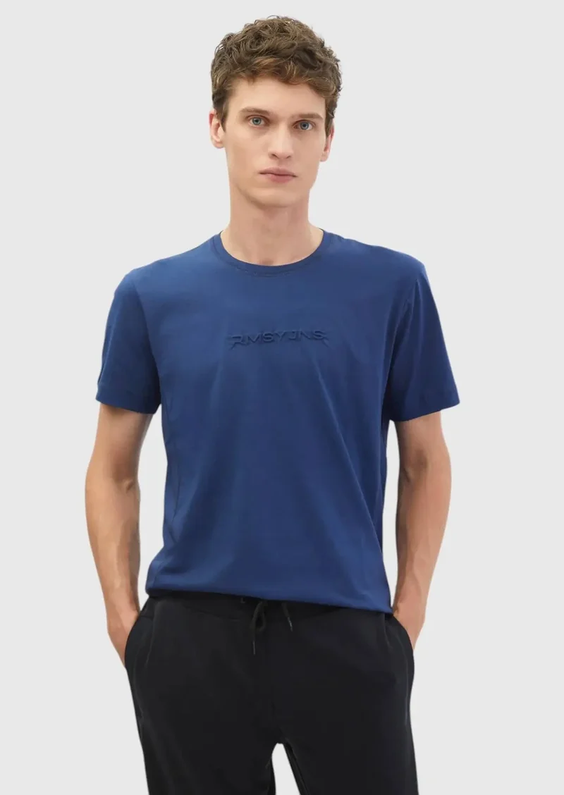 RAMSEY Saks Printed Crew Neck 100% Cotton T-Shirt