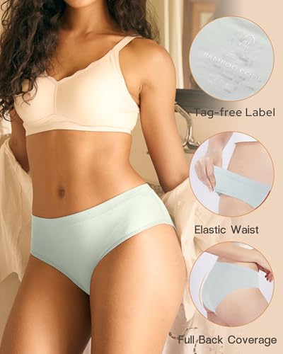 BAMBOO COOL Womens Underwear, Moisture-Wicking Briefs, Soft and Breathable Panties, Mid Waist, 5-Pack - Image 4