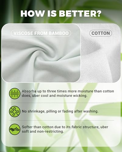 BAMBOO COOL Womens Underwear, Moisture-Wicking Briefs, Soft and Breathable Panties, Mid Waist, 5-Pack - Image 3