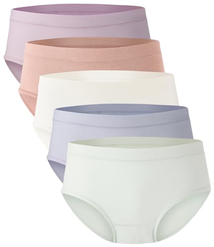 BAMBOO COOL Womens Underwear, Moisture-Wicking Briefs, Soft and Breathable Panties, Mid Waist, 5-Pack - Image 1