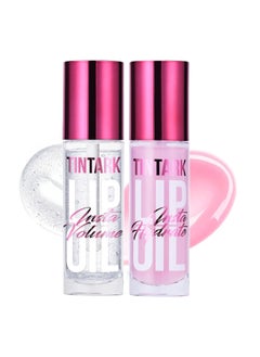 Tintark Lip Plumper Gloss 2 PCS Natural Lips Plump Plumping Lip Oil Lip Treatment for Dry Cracked Lips Reduces Lip Lines Pia Colada Lips Plumpers Mint Cucumber Lips Moisturizer 