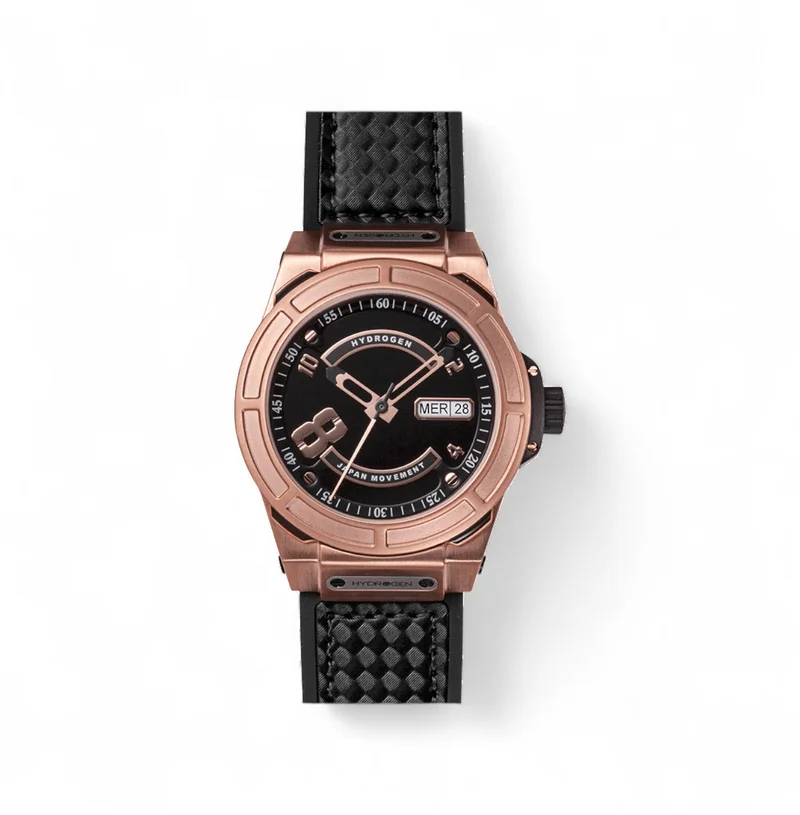 Hydrogren Otto Black Rose Gold Watch