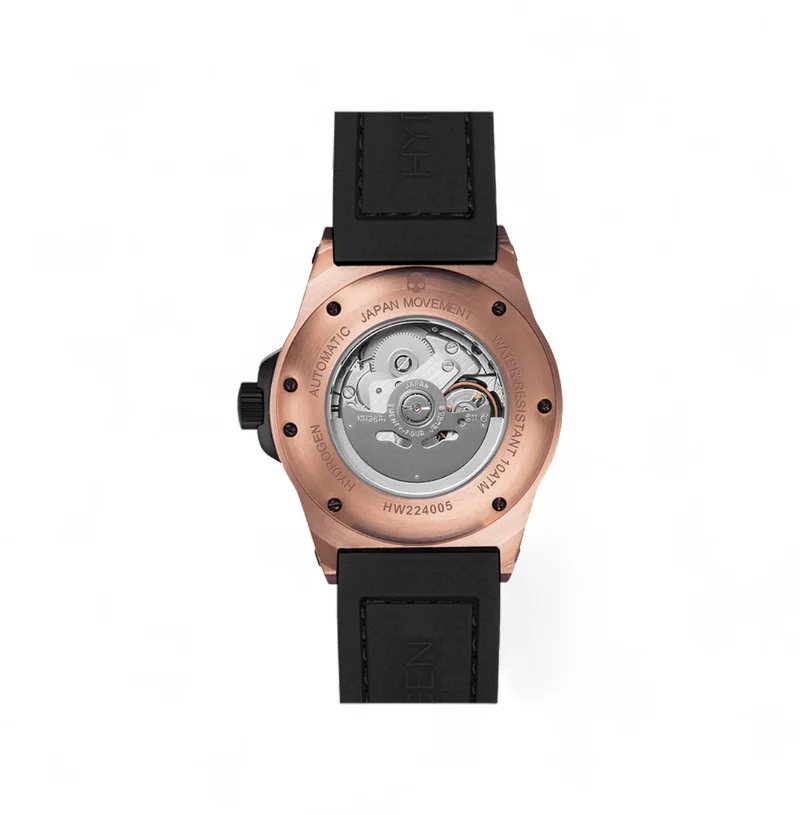 هيدروجين واتش ساعة هيدروجين أوتو باللون الأسود والذهبي الوردي
