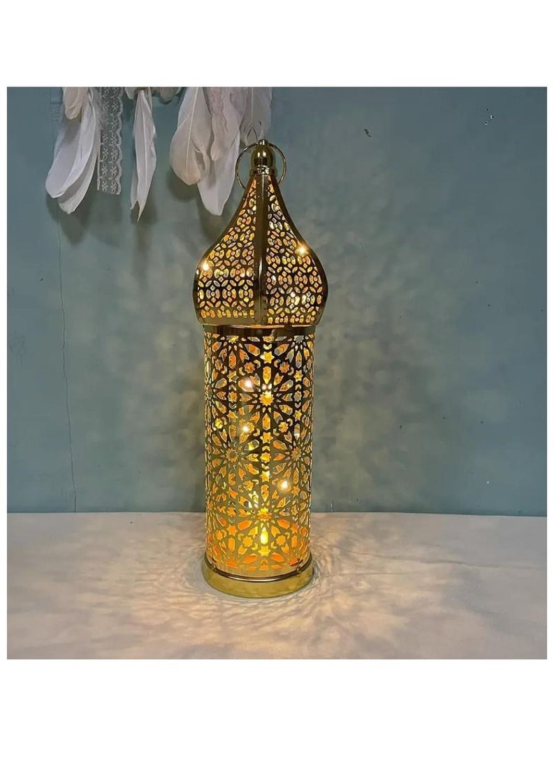 XiuWoo Ramadan Hollowed-out Led Lantern Iron Home Bedroom Living Room Decorative Lights - Image 1